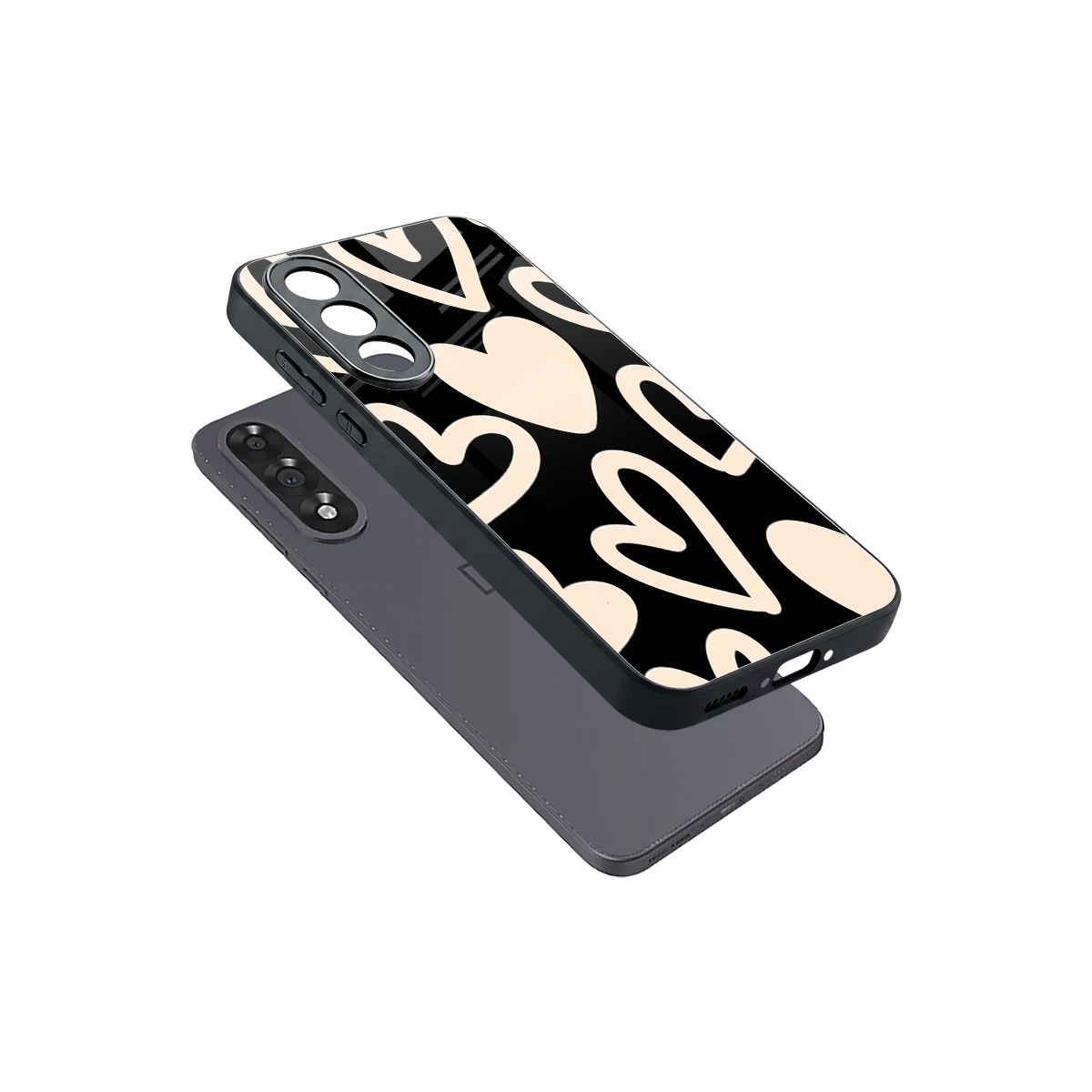 Eternal Hearts sleek oneplus nord 5 cover with tempered glass back and TPU edges
