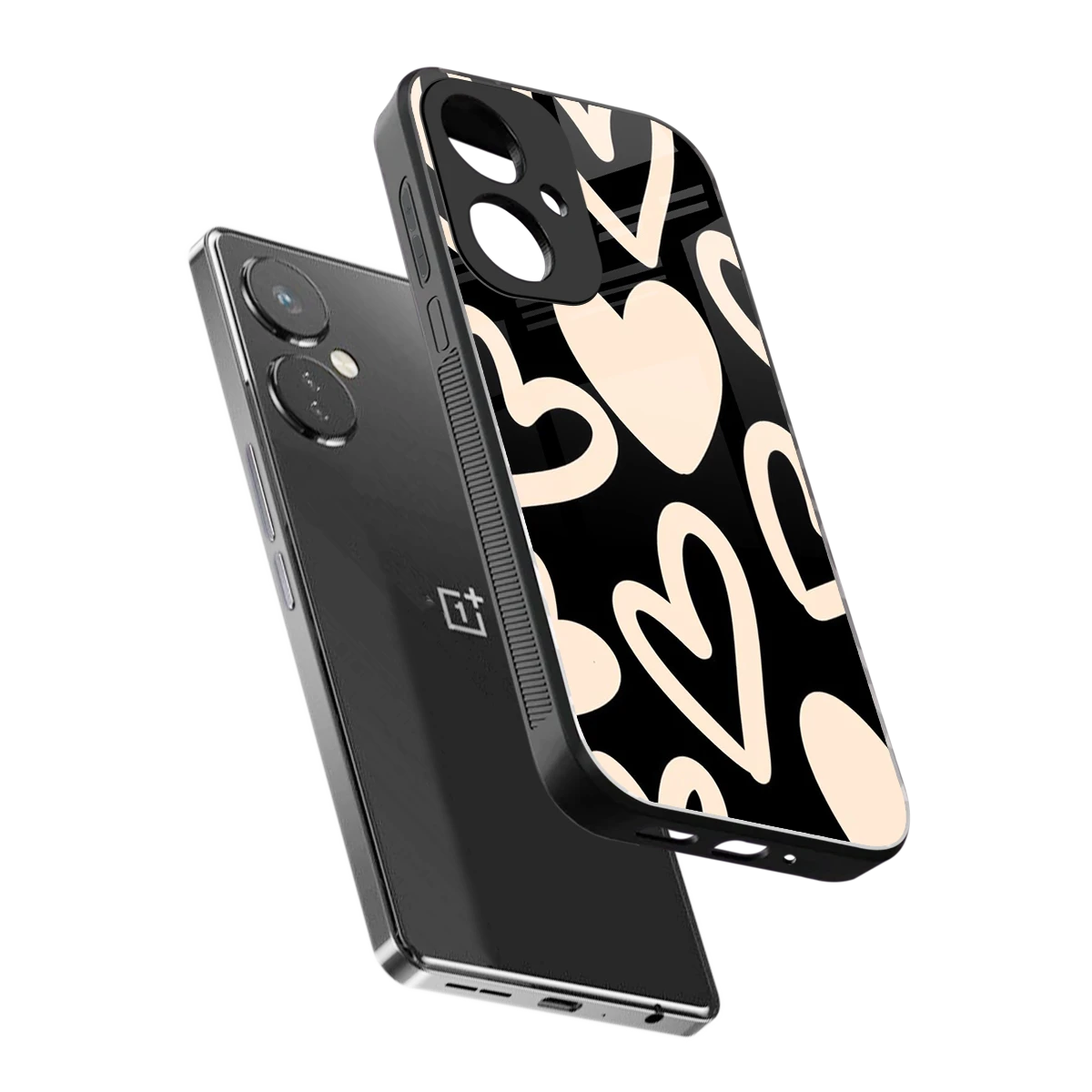 Eternal Hearts sleek oneplus nord ce 3 cover with tempered glass back and TPU edges