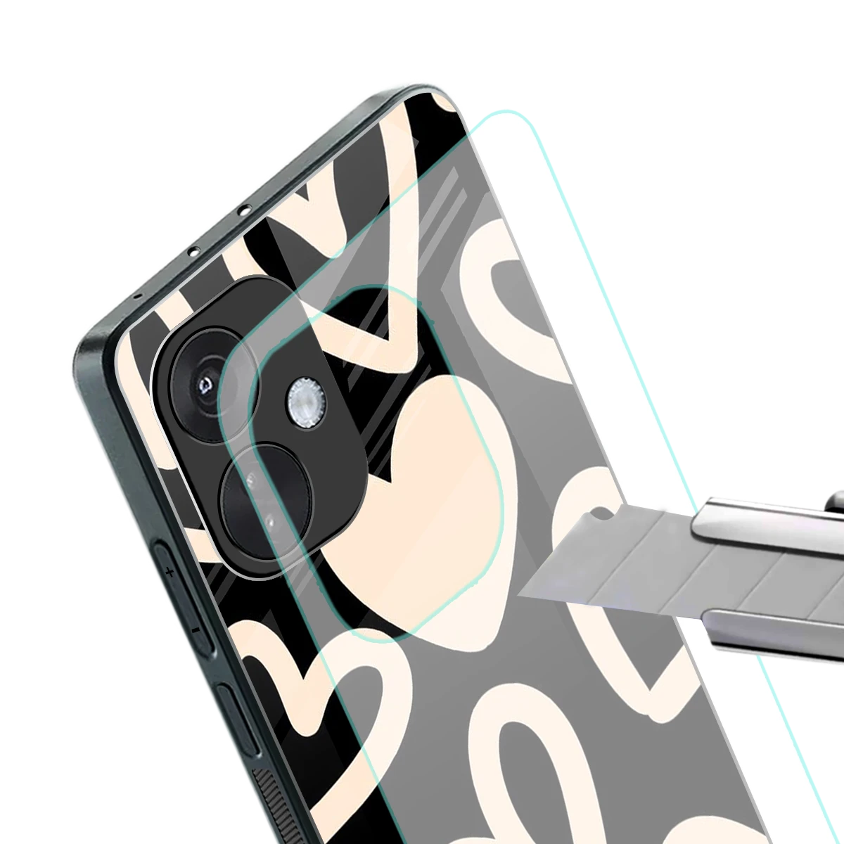 Eternal Hearts stylish phone case for oneplus nord ce 3 | glossy glass and slim fit