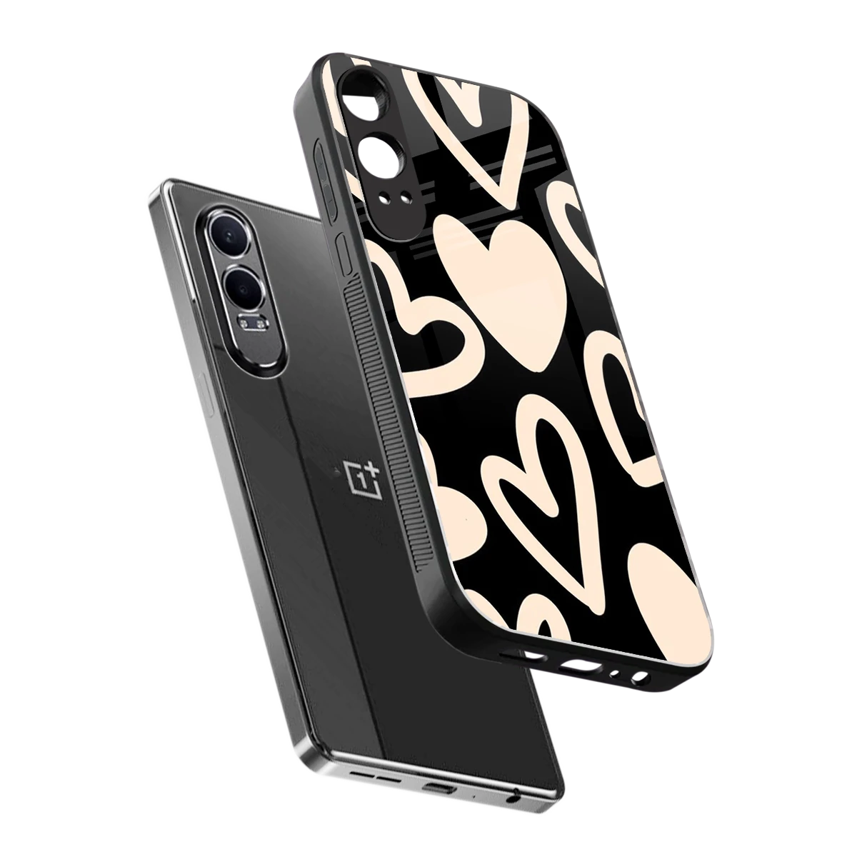 Eternal Hearts sleek oneplus nord ce 4 lite cover with tempered glass back and TPU edges