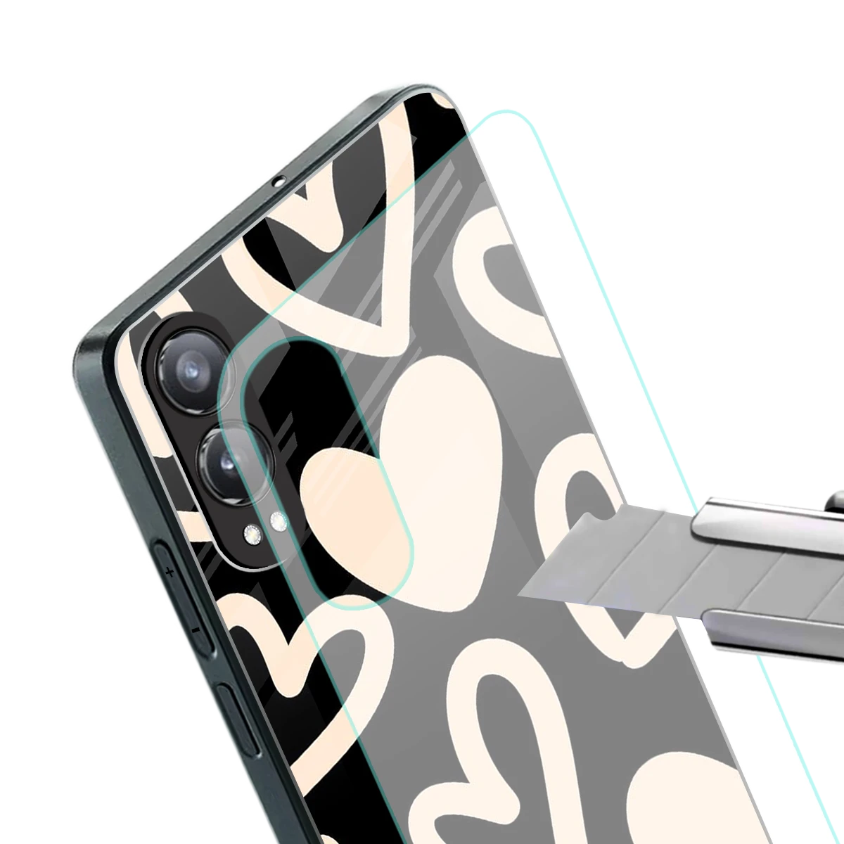 Eternal Hearts stylish phone case for oneplus nord ce 4 lite | glossy glass and slim fit