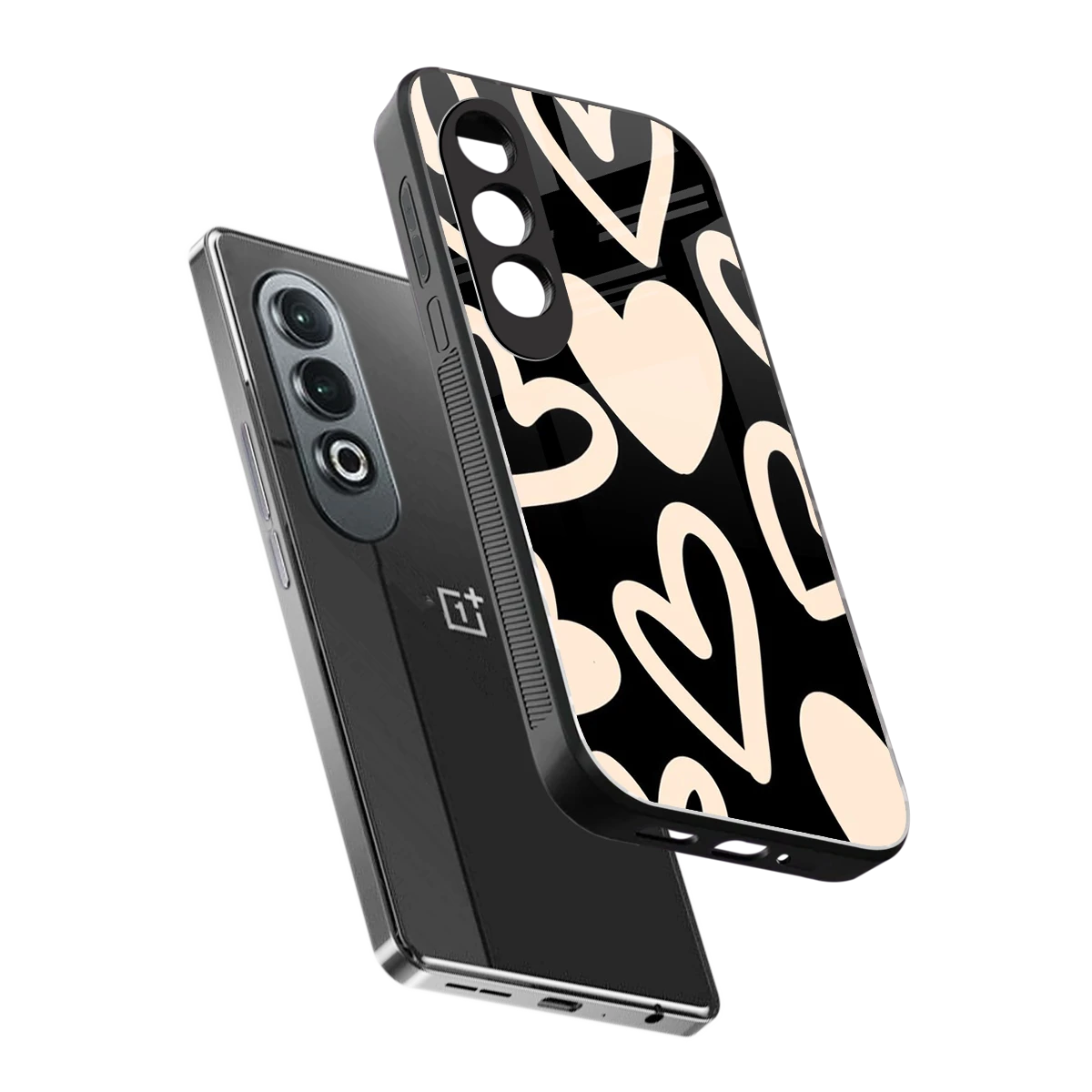 Eternal Hearts sleek oneplus nord ce 4 cover with tempered glass back and TPU edges
