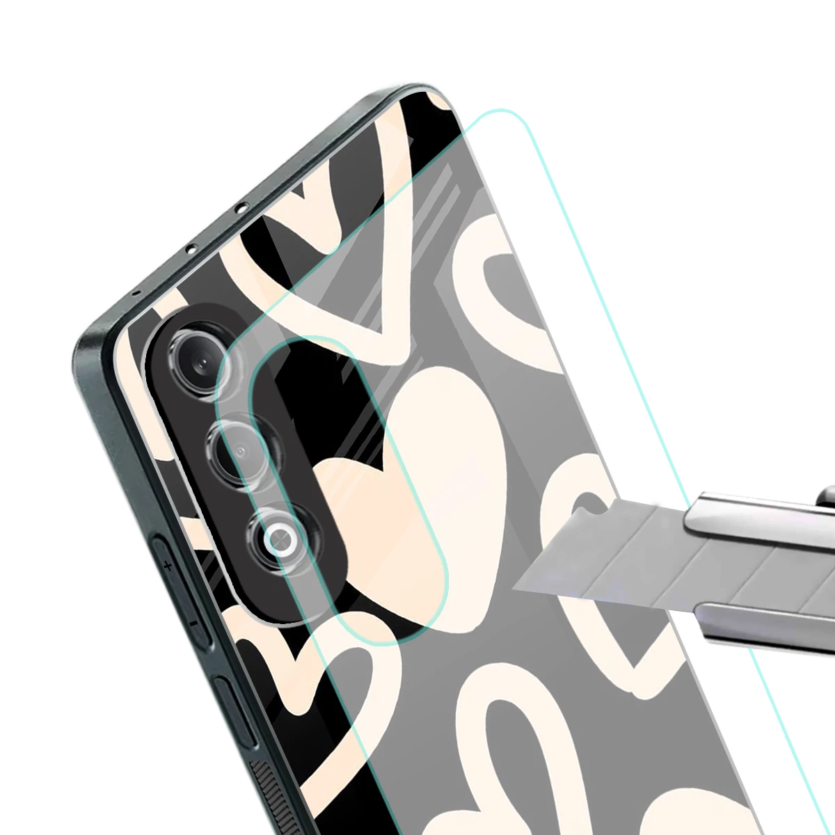 Eternal Hearts stylish phone case for oneplus nord ce 4 | glossy glass and slim fit