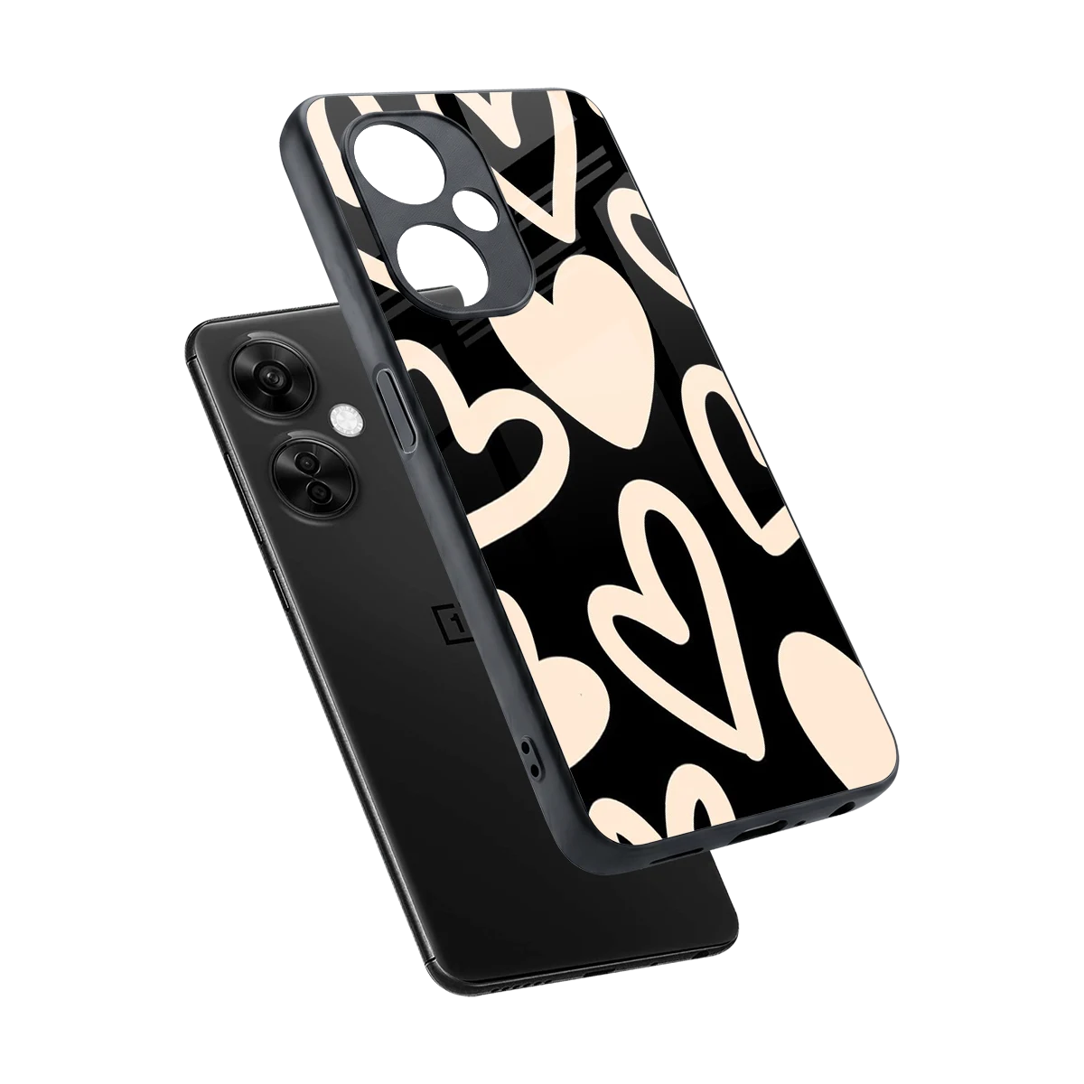 Eternal Hearts sleek oneplus nord ce 3 lite cover with tempered glass back and TPU edges