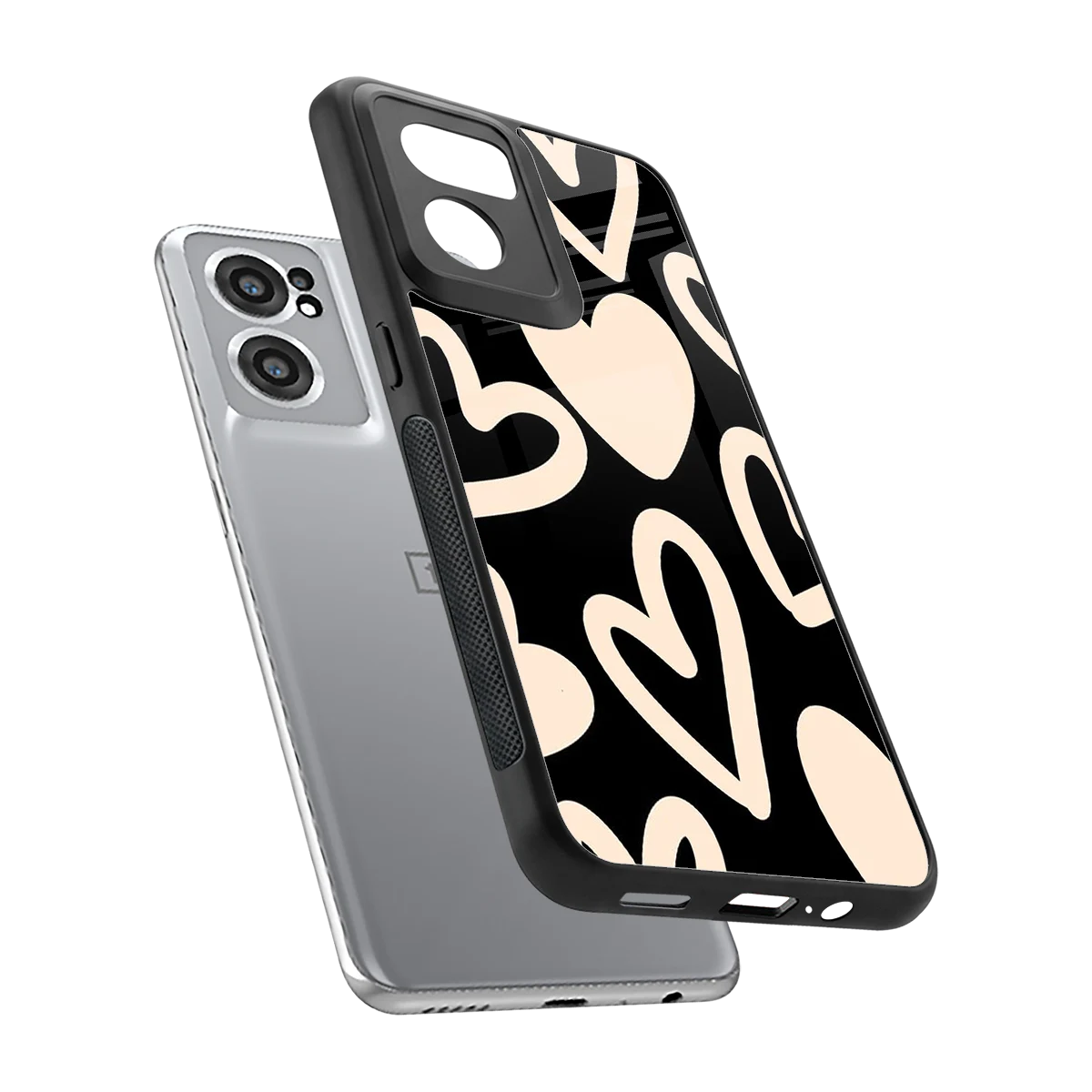 Eternal Hearts sleek oneplus nord ce 2 cover with tempered glass back and TPU edges