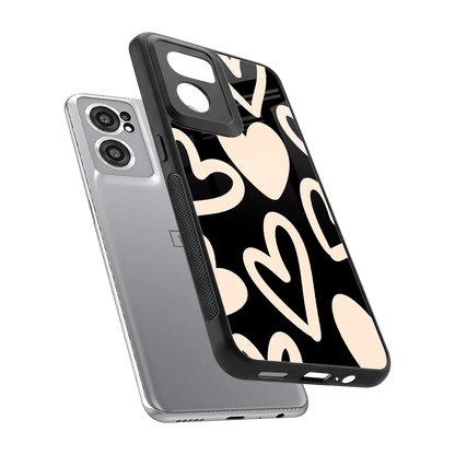 Eternal Hearts sleek oneplus nord ce 2 cover with tempered glass back and TPU edges