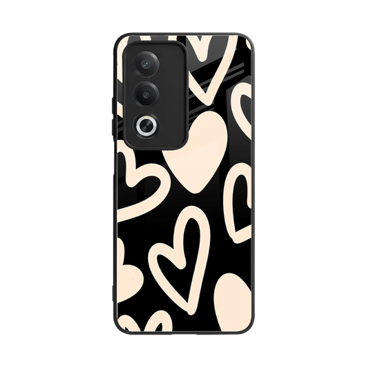 Eternal Hearts back phone cover | glass case for oppo a3 pro