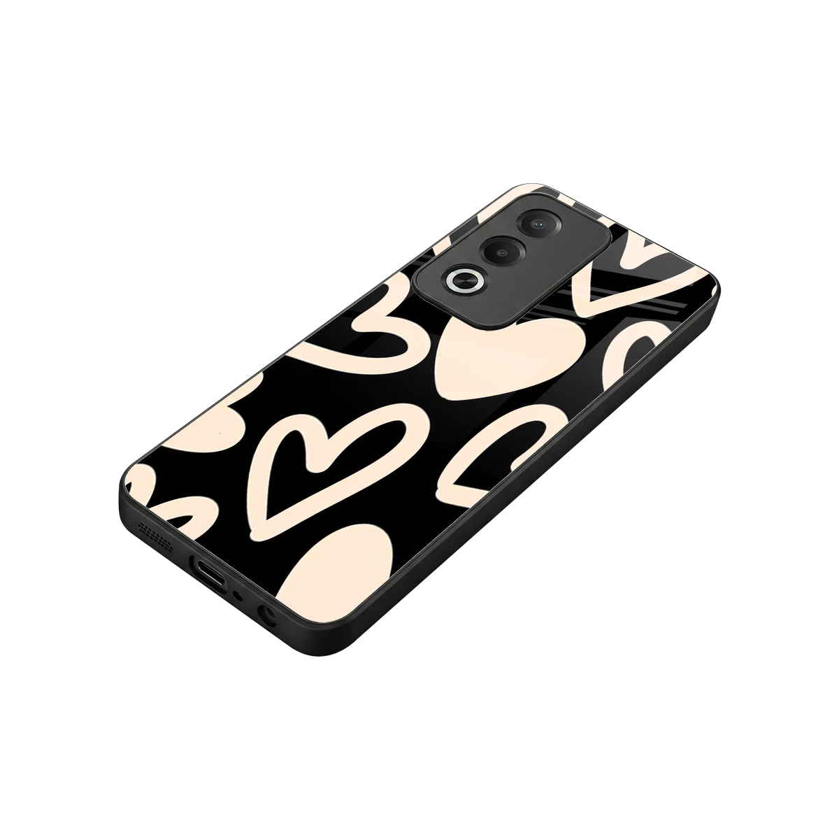 Eternal Hearts stylish phone case for oppo a3 pro | glossy glass and slim fit