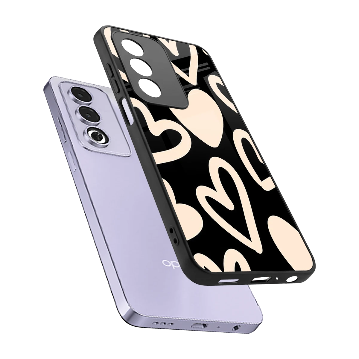 Eternal Hearts sleek oppo a3 pro cover with tempered glass back and TPU edges
