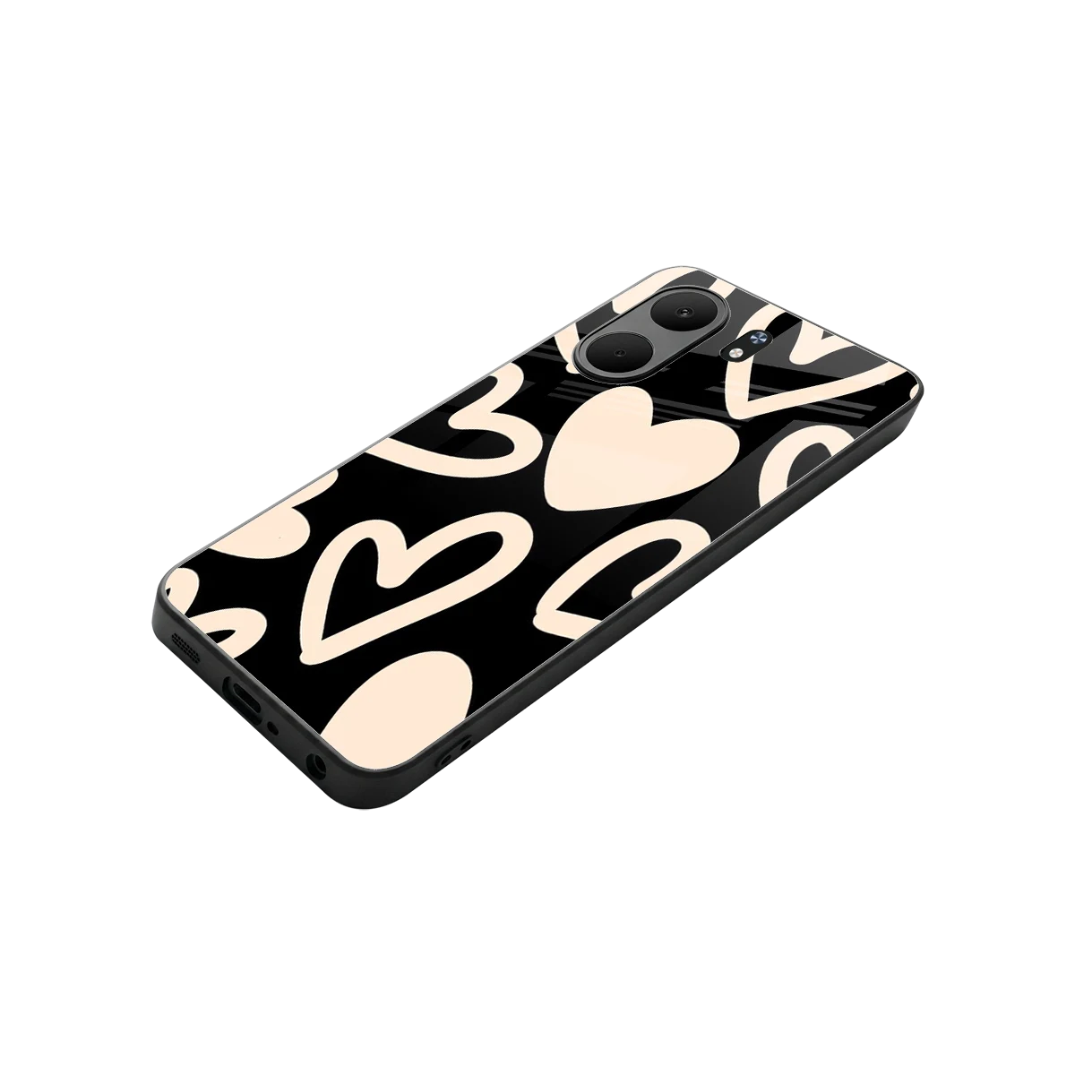 Eternal Hearts stylish phone case for oppo a5x 5g | glossy glass and slim fit