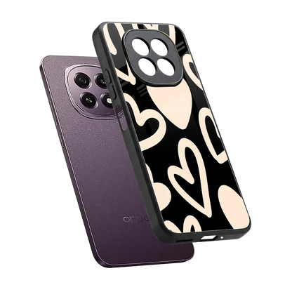 Eternal Hearts sleek oppo f29 5g cover with tempered glass back and TPU edges