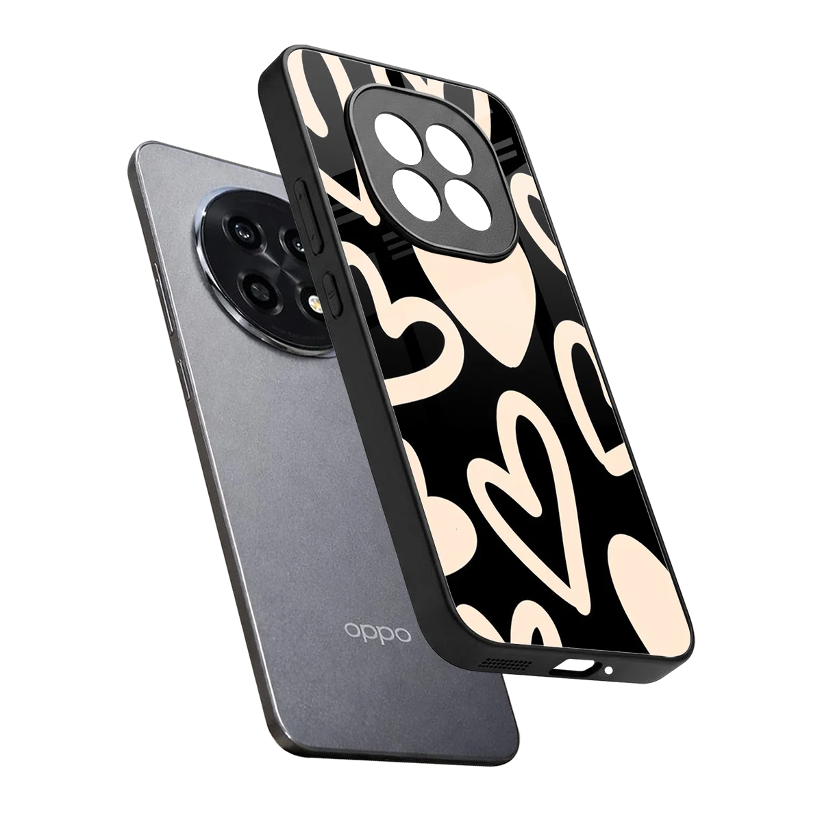Eternal Hearts sleek oppo f29 pro 5g cover with tempered glass back and TPU edges