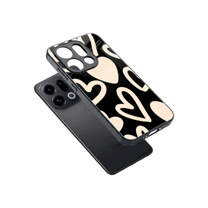 Eternal Hearts sleek oppo find x9 cover with tempered glass back and TPU edges