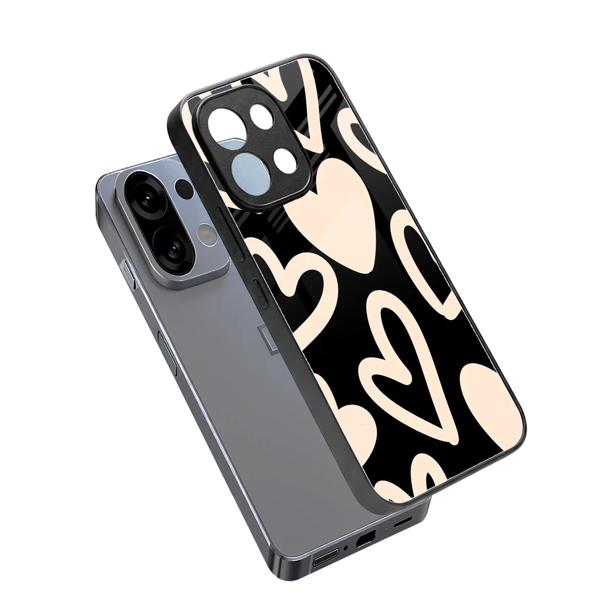 Eternal Hearts sleek oppo k13 5g cover with tempered glass back and TPU edges