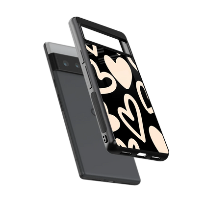 Eternal Hearts sleek google pixel 6 pro cover with tempered glass back and TPU edges