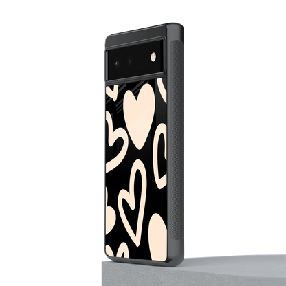 Eternal Hearts stylish phone case for google pixel 6a | glossy glass and slim fit