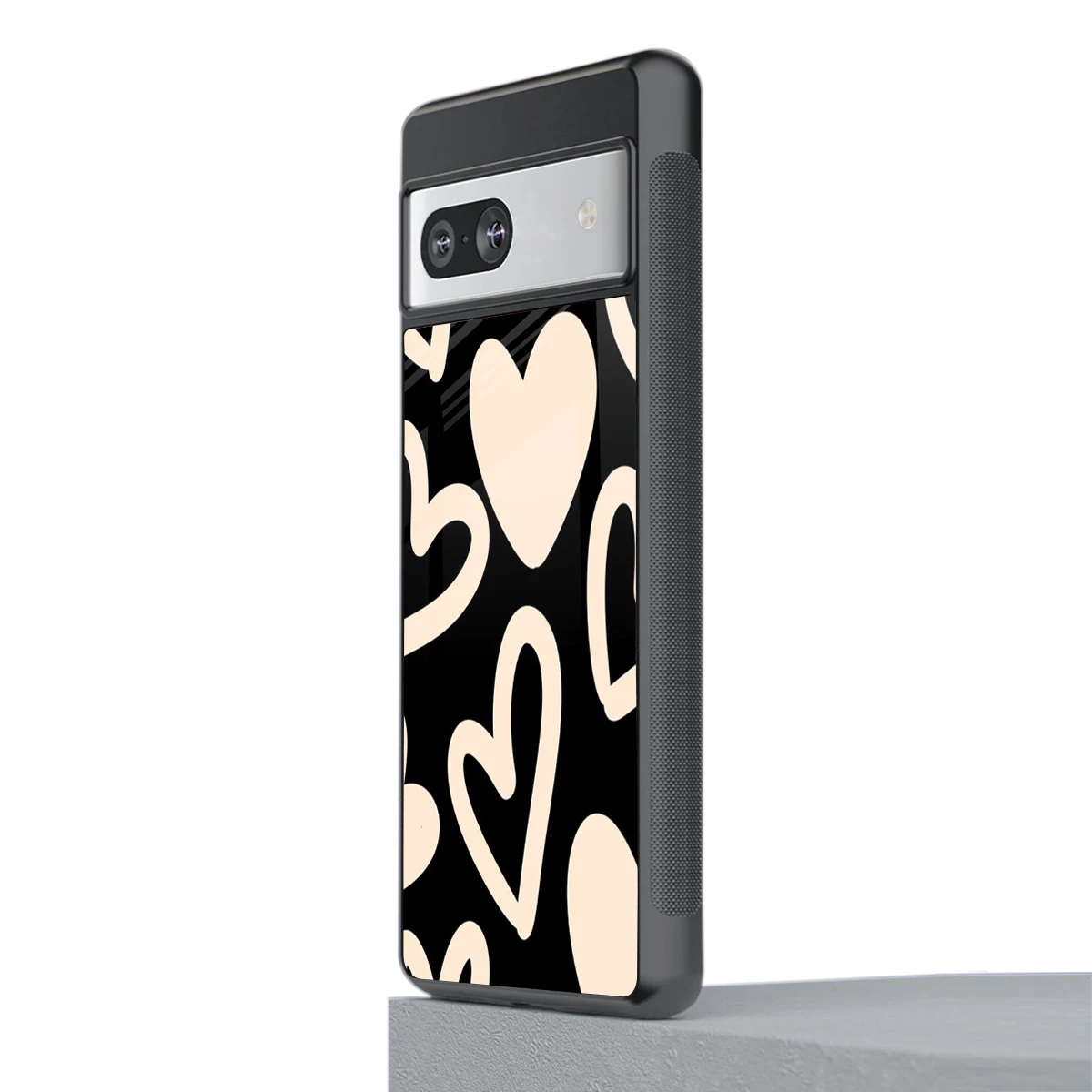 Eternal Hearts stylish phone case for google pixel 7 | glossy glass and slim fit