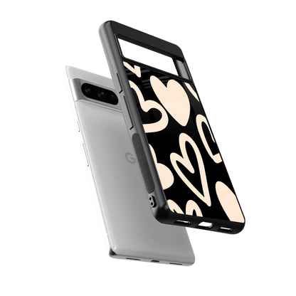 Eternal Hearts sleek google pixel 8 pro cover with tempered glass back and TPU edges