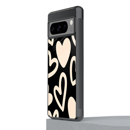 Eternal Hearts stylish phone case for google pixel 8 pro | glossy glass and slim fit