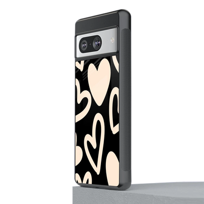 Eternal Hearts stylish phone case for google pixel 8 | glossy glass and slim fit