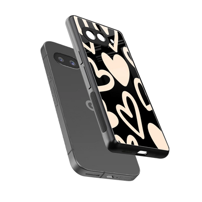 Eternal Hearts sleek google pixel 10a cover with tempered glass back and TPU edges