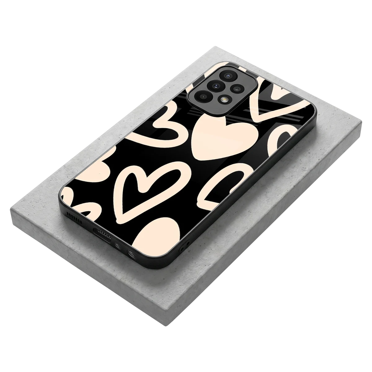 Eternal Hearts stylish phone case for samsung galaxy a23 | glossy glass and slim fit