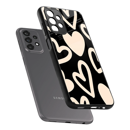 Eternal Hearts sleek samsung galaxy a23 cover with tempered glass back and TPU edges