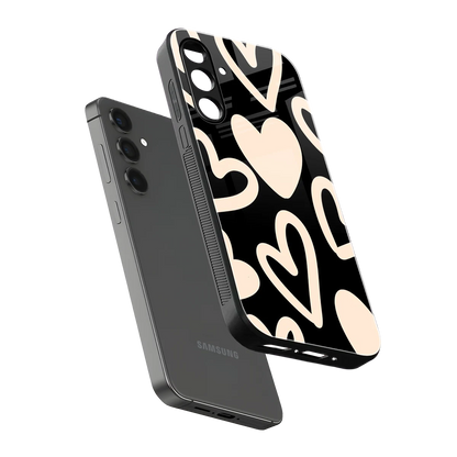 Eternal Hearts sleek samsung galaxy m35 5g cover with tempered glass back and TPU edges