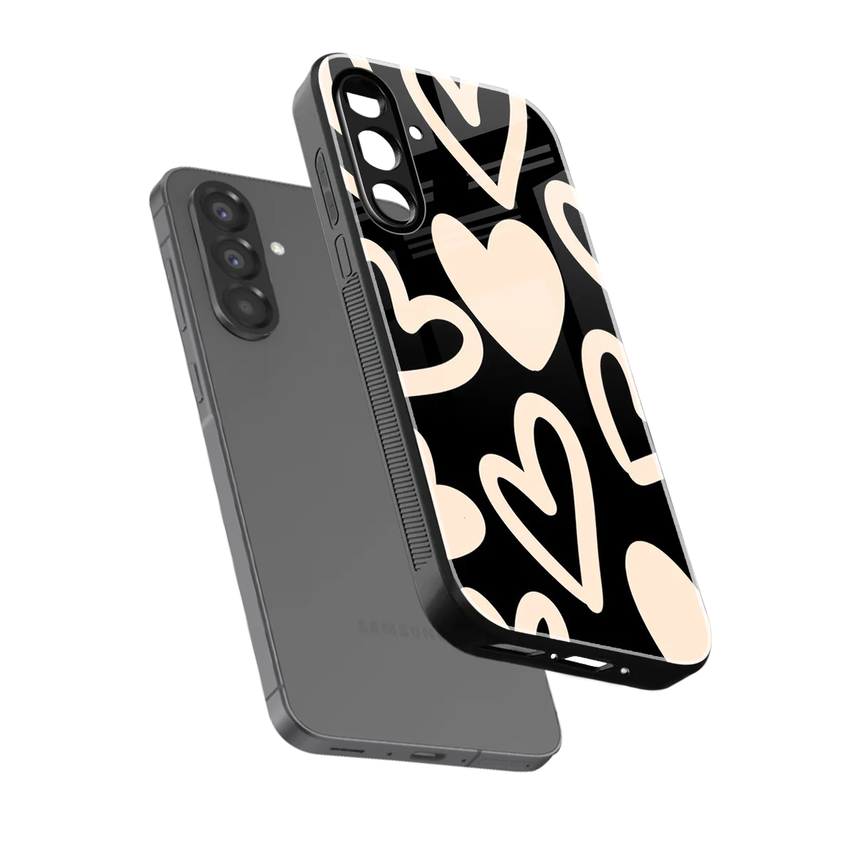 Eternal Hearts sleek samsung galaxy a36 5g cover with tempered glass back and TPU edges