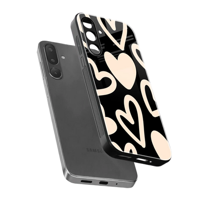 Eternal Hearts sleek samsung galaxy m16 5g cover with tempered glass back and TPU edges