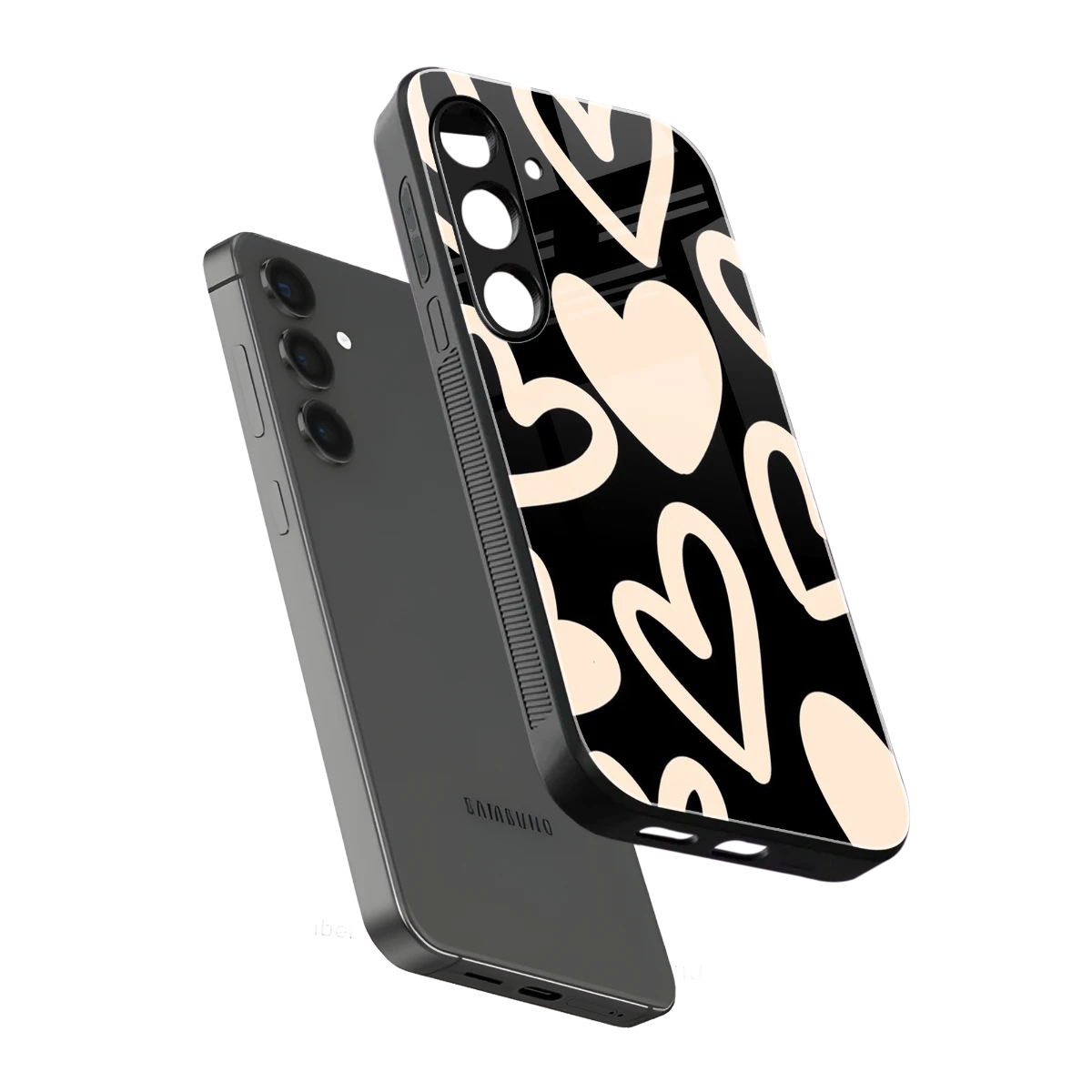 Eternal Hearts sleek samsung galaxy s25 fe cover with tempered glass back and TPU edges