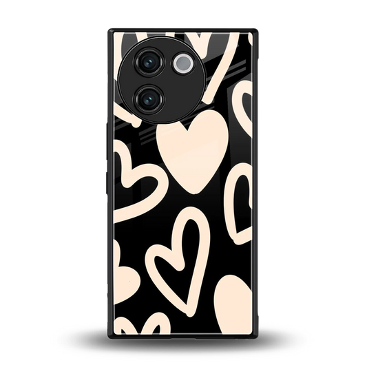 Eternal Hearts back phone cover | glass case for vivo v30e