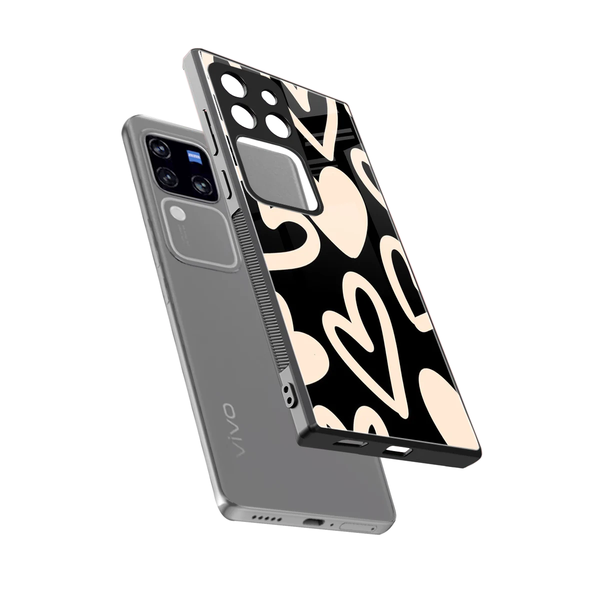 Eternal Hearts sleekvivo v30 pro cover with tempered glass back and TPU edges