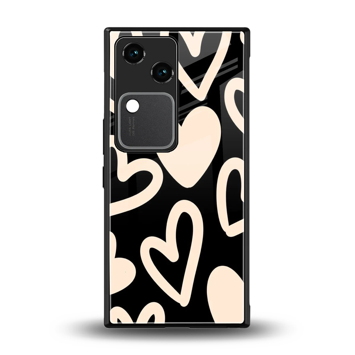 Eternal Hearts back phone cover | glass case for vivo v30