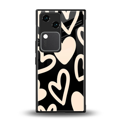 Eternal Hearts back phone cover | glass case for vivo v30