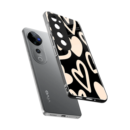 Eternal Hearts sleek vivo v40 pro cover with tempered glass back and TPU edges