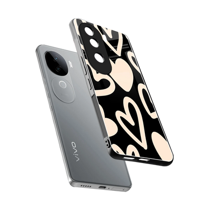 Eternal Hearts sleek vivo v40e cover with tempered glass back and TPU edges