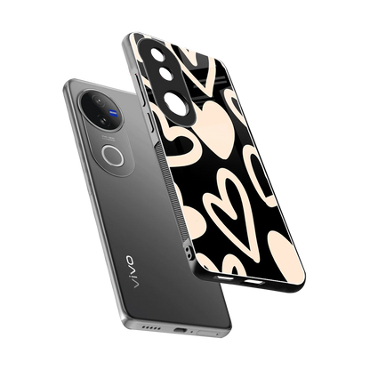 Eternal Hearts sleek vivo v50 cover with tempered glass back and TPU edges