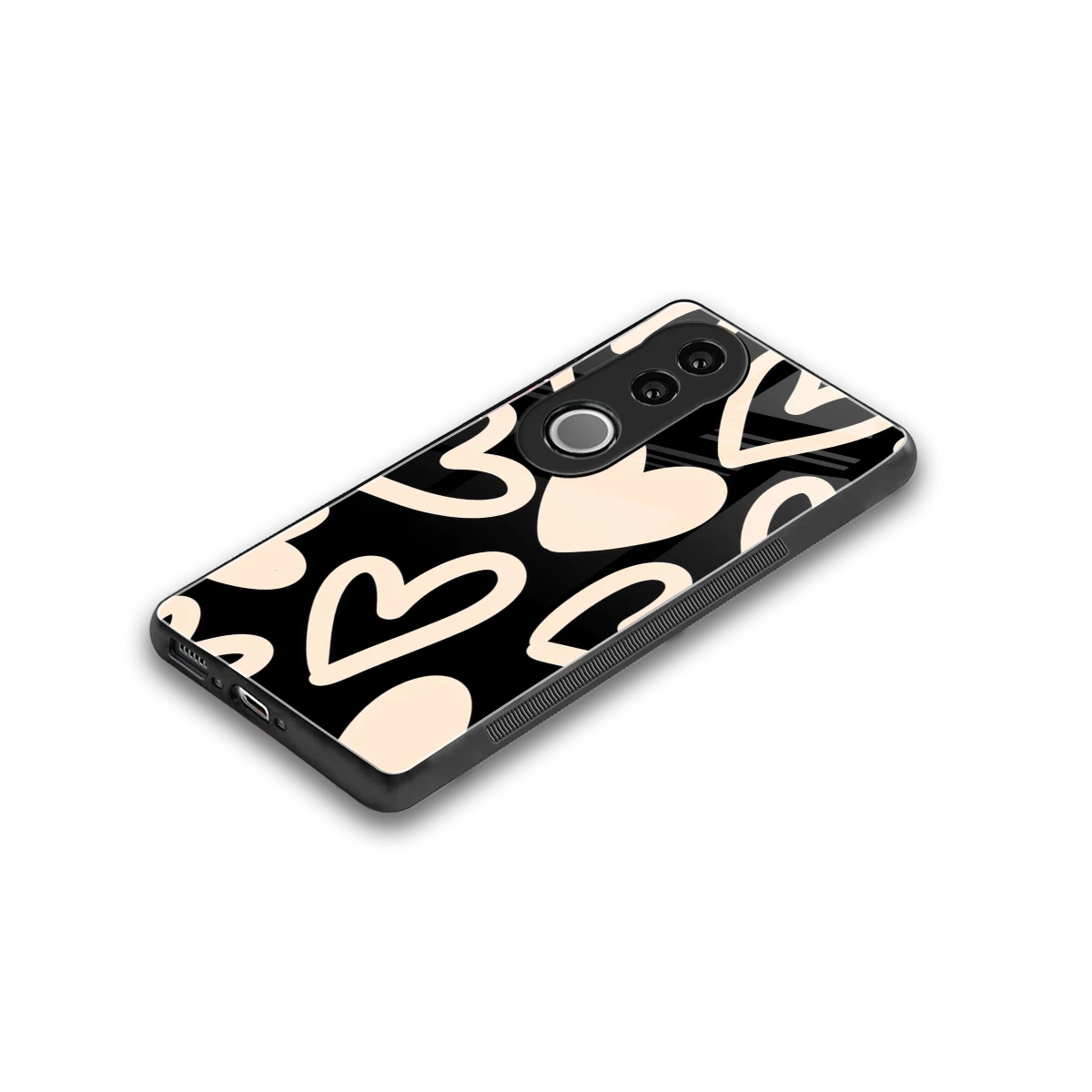 Eternal Hearts stylish phone case for vivo v50 | glossy glass and slim fit