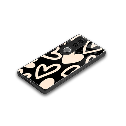 Eternal Hearts stylish phone case for vivo v50 | glossy glass and slim fit