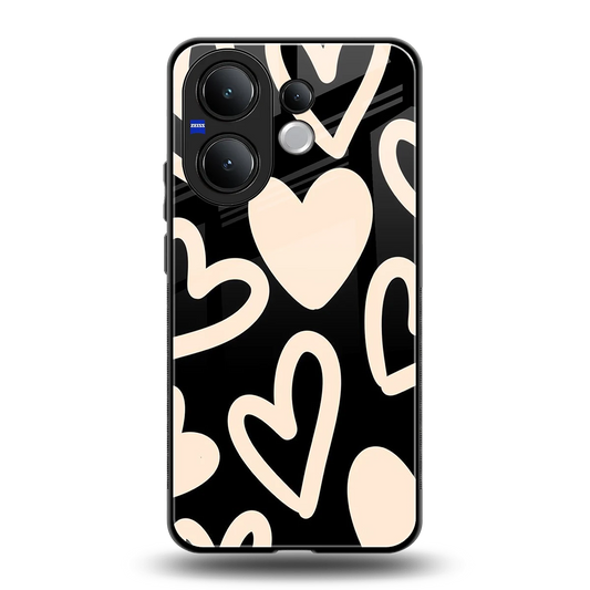 Eternal Hearts back phone cover | glass case for vivo v60