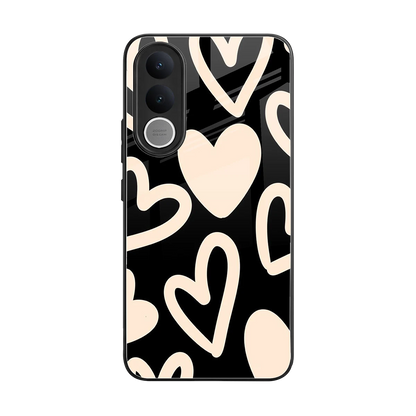 Eternal Hearts back phone cover | glass case for vivo v70 fe