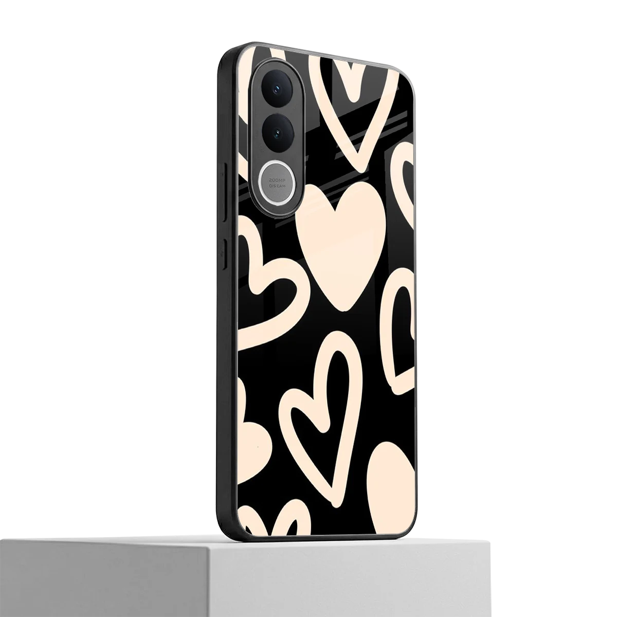 Eternal Hearts vivo v70 fe mobile cover | shockproof glass phone case