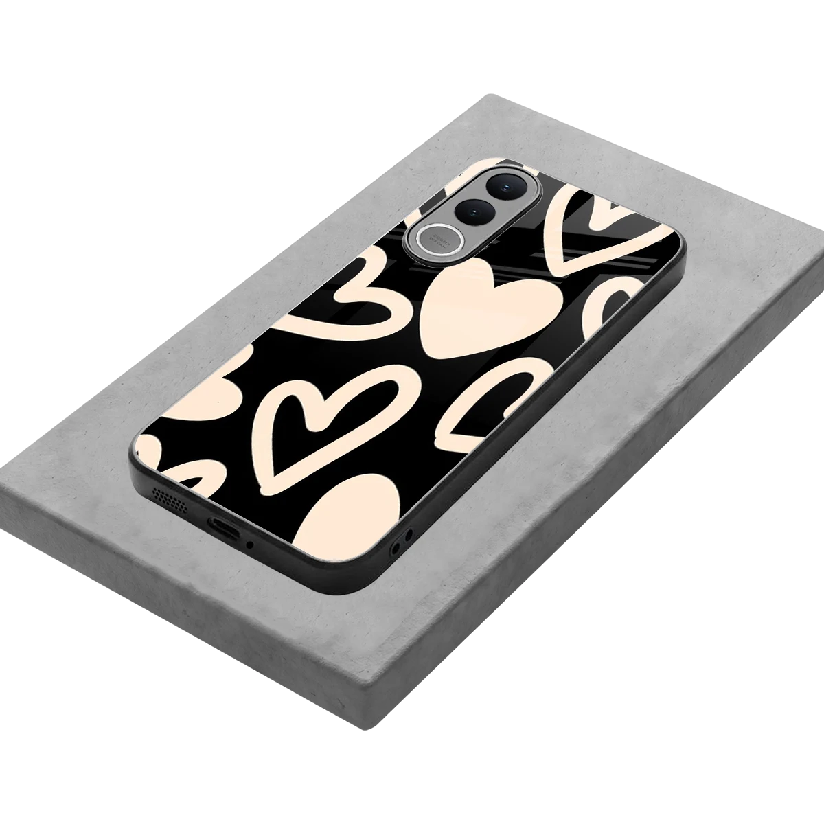 Eternal Hearts stylish phone case for vivo v70 fe | glossy glass and slim fit