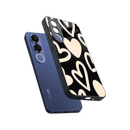 Eternal Hearts sleek vivo v70 fe cover with tempered glass back and TPU edges