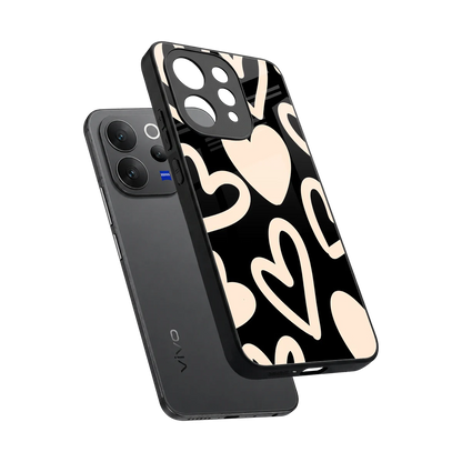 Eternal Hearts sleek vivo v70 cover with tempered glass back and TPU edges