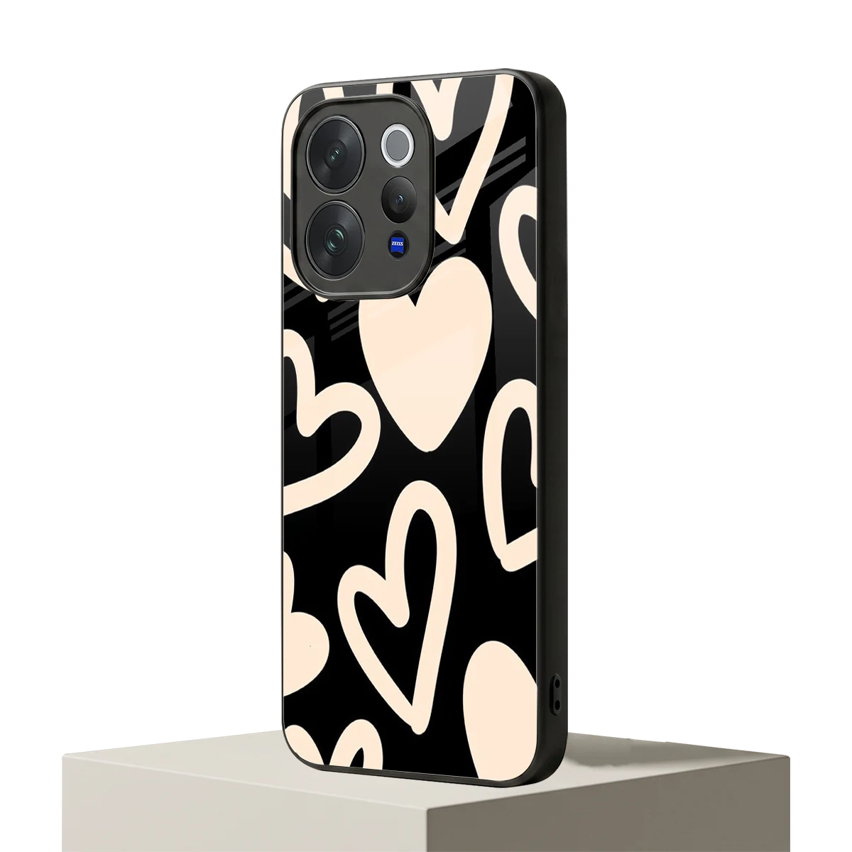 Eternal Hearts vivo v70 elite mobile cover | shockproof glass phone case