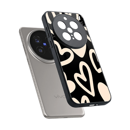 Eternal Hearts sleek vivo x200 pro cover with tempered glass back and TPU edges