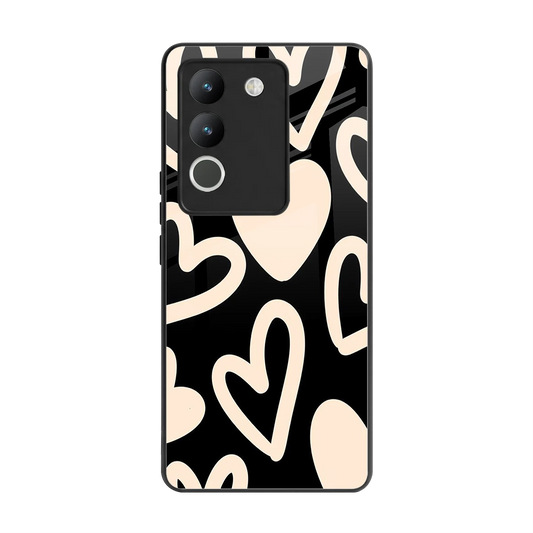 Eternal Hearts back phone cover | glass case for vivo y200 5g