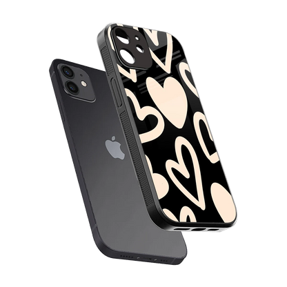 Eternal Hearts sleek iphone 12 cover with tempered glass back and TPU edges
